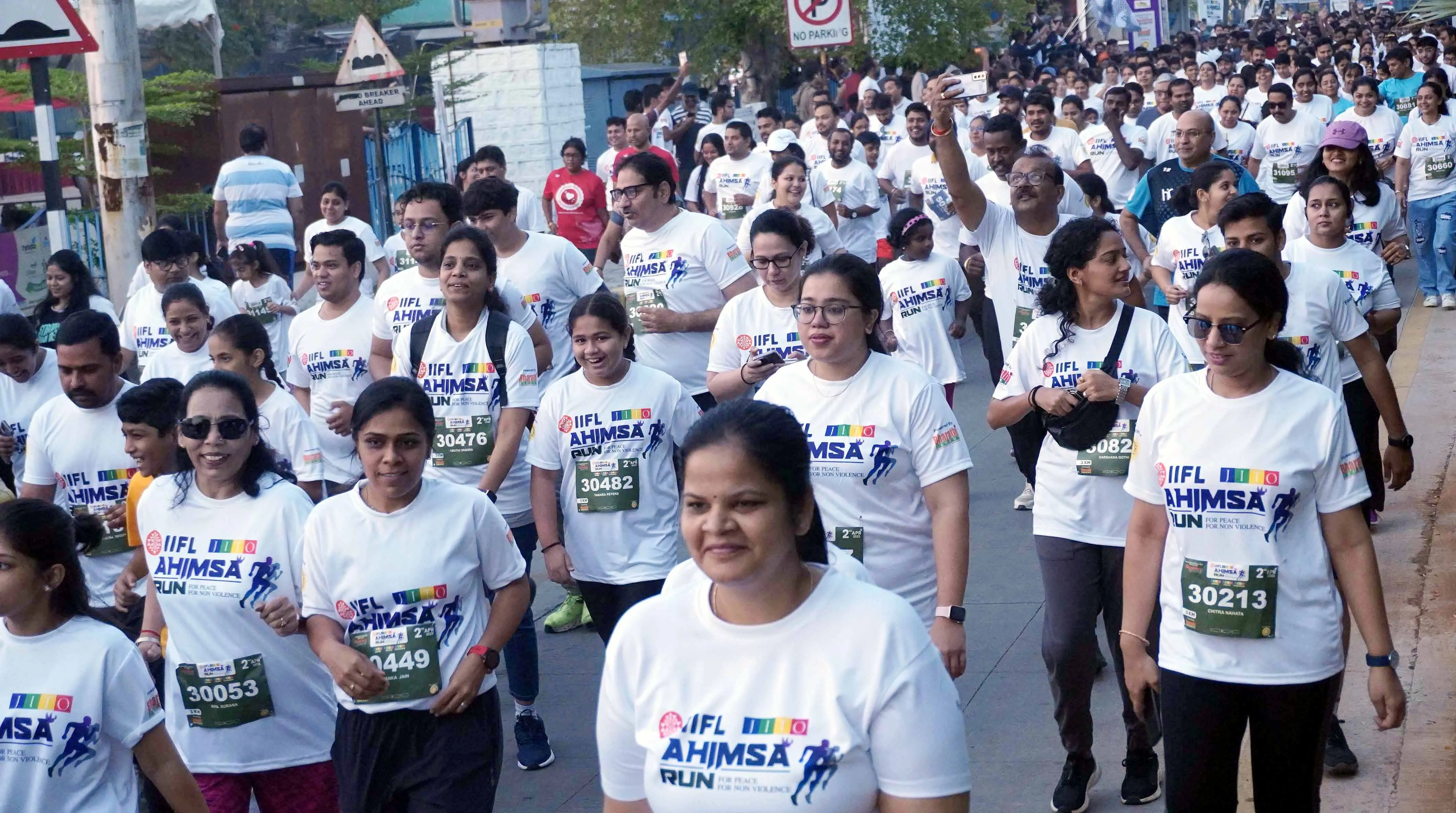 file shot AHIMSA RUN for peace and non violence. 3000 expected to participate in Hyderabad